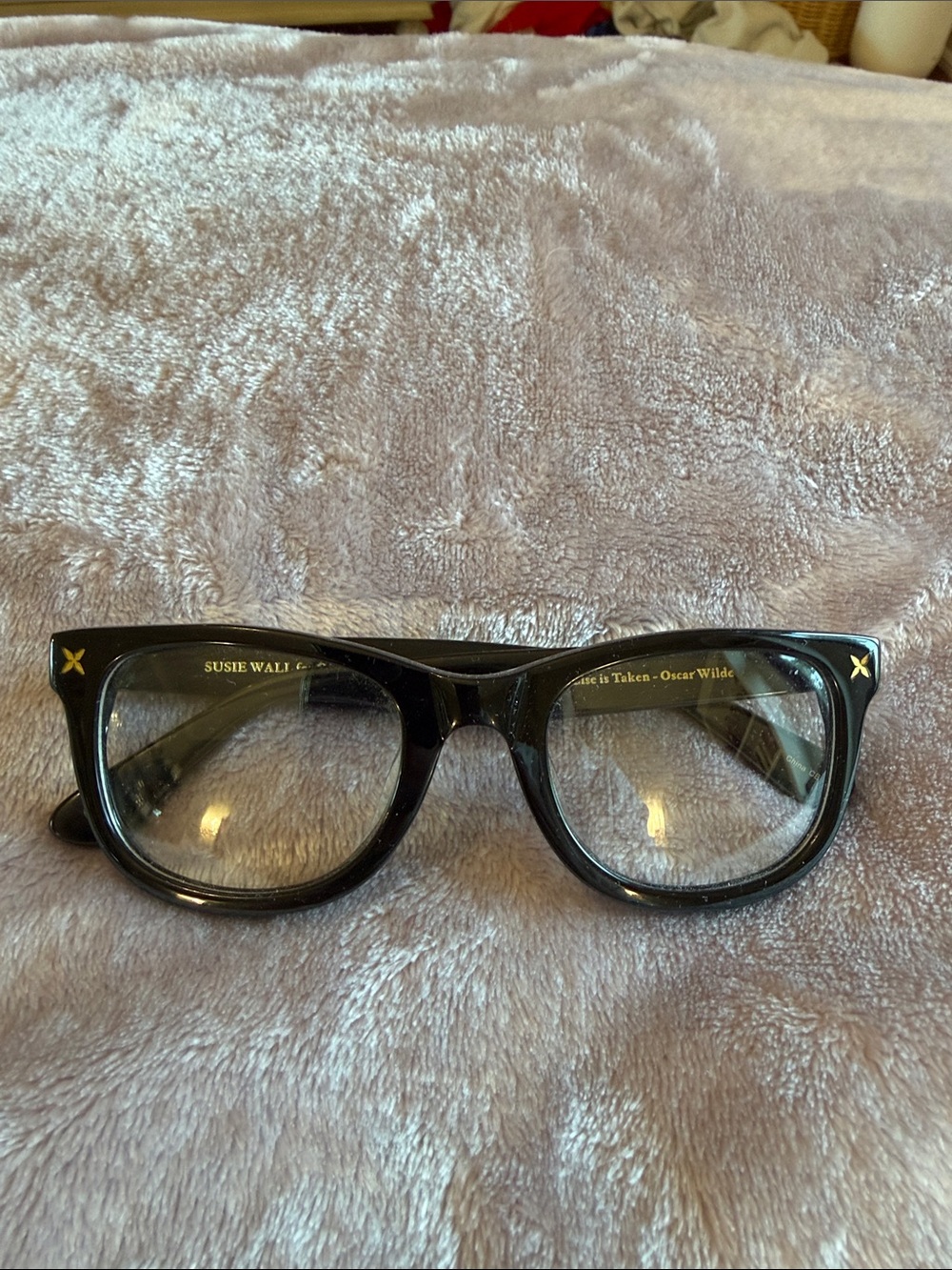 Glossy black clear lenses